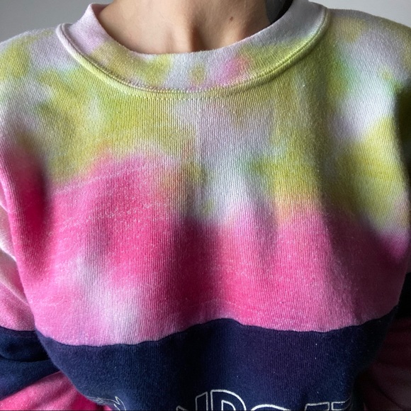 VINTAGE 80s Tie-Dye Munro Crewneck Pullover Sweatshirt Adult XL USA Velva Sheen - Picture 6 of 8